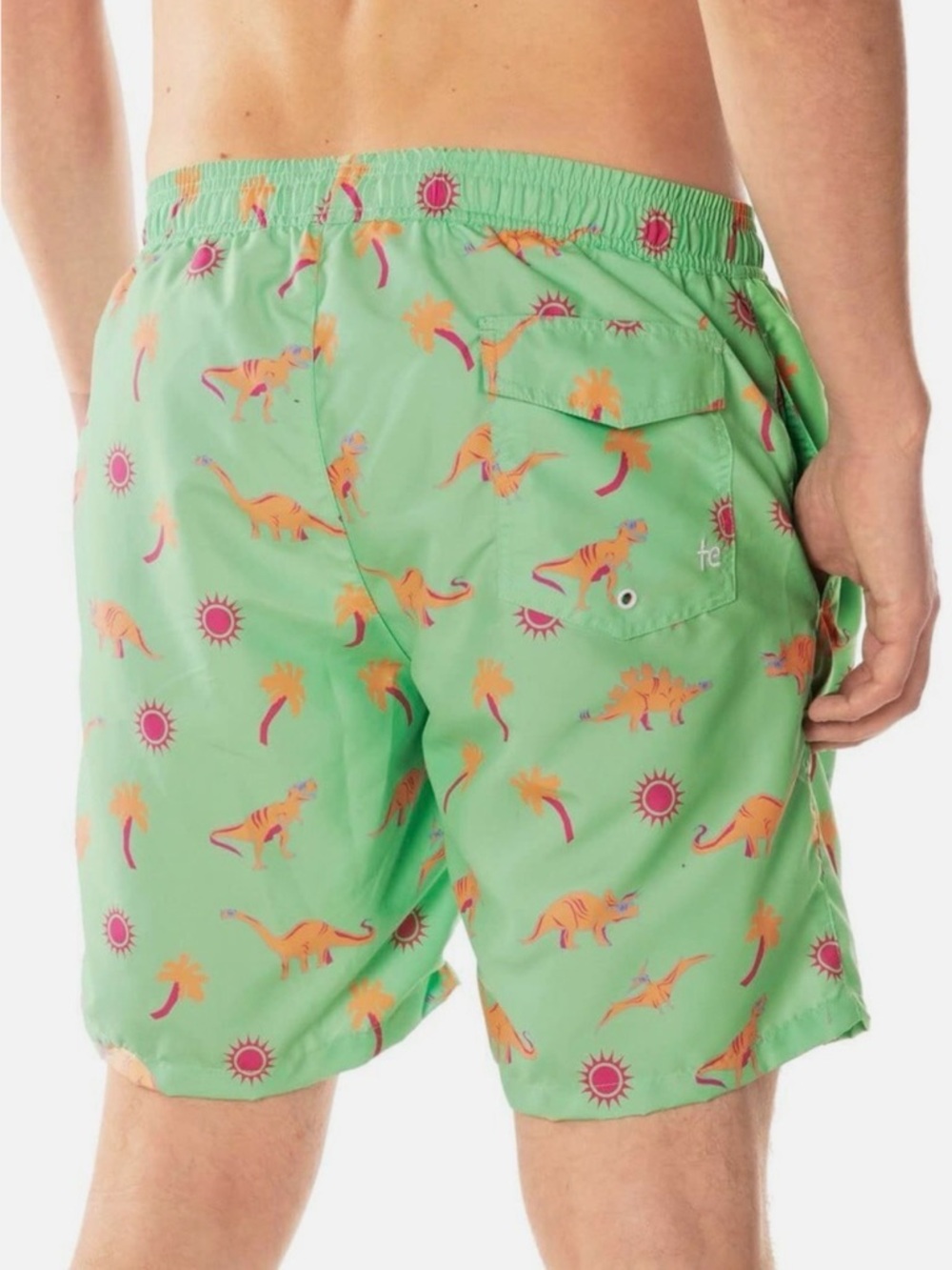 Tipsy Elves Dinosaur Desert Swim Trunks | 7" Inseam | Size L | NEW fun print - Picture 2 of 10